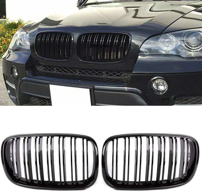 Nyrer sæt front dobbelt gitter grill til BWW E70/E71 blank sort