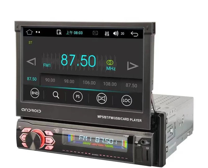 Universal 1-Din flip Android skærm