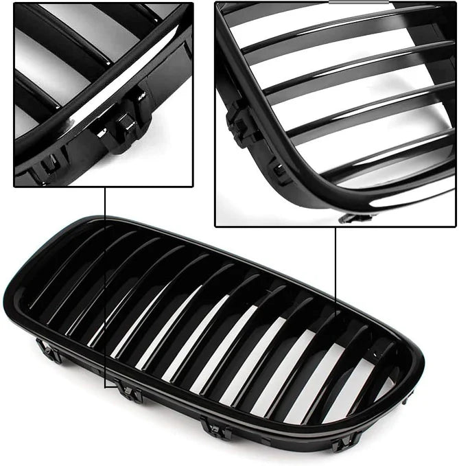 Nyrer sæt front gitter grill til BMW F10/F11 blank sort
