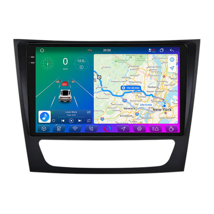 X-Series 9" Android Touchsystem til Mercedes E-Klasse W211 (2002-2011), med Apple Carplay & Android Auto