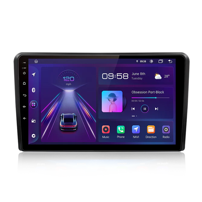 9'' Android multimedia touchsystem til Audi A3 8P, med Apple Carplay & Android Auto
