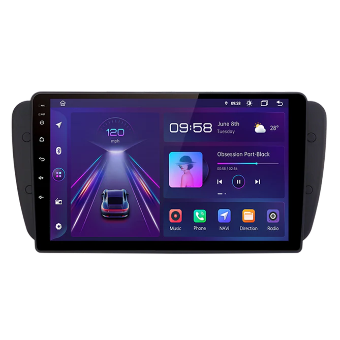 9" Android Multimedia Touchsystem Seat Ibiza MK4 6J (2009-2013), med Apple Carplay & Android Auto