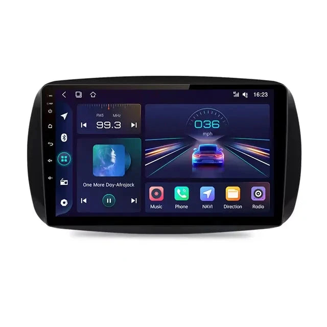 9'' Android multimedia touchsystem til Mercedes Benz Smart 2016, med Apple Carplay & Android Auto