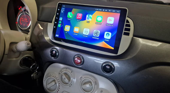 9'' Fiat 500 07-15 Android radio, med Apple Carplay & Android Auto