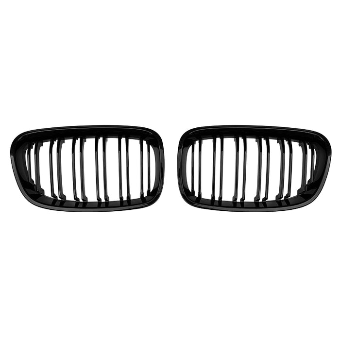 Frontgrill til BMW 1-Serie F20 (2011-2014) Dobbelt Lamel - Blank Sort