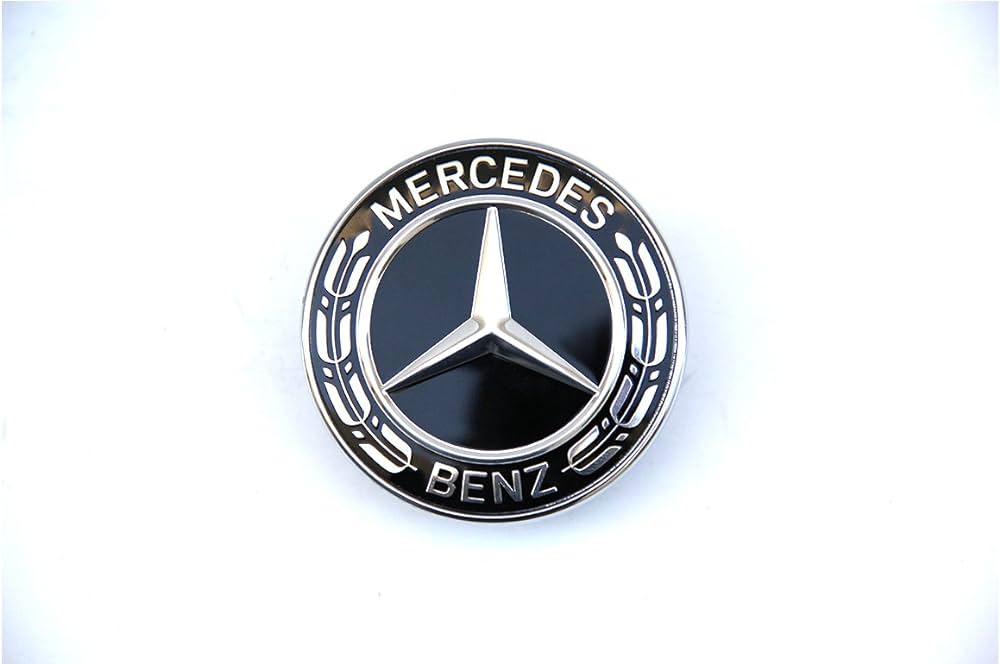 Mercedes-Benz logotyp för kylarlock svart/vit svart