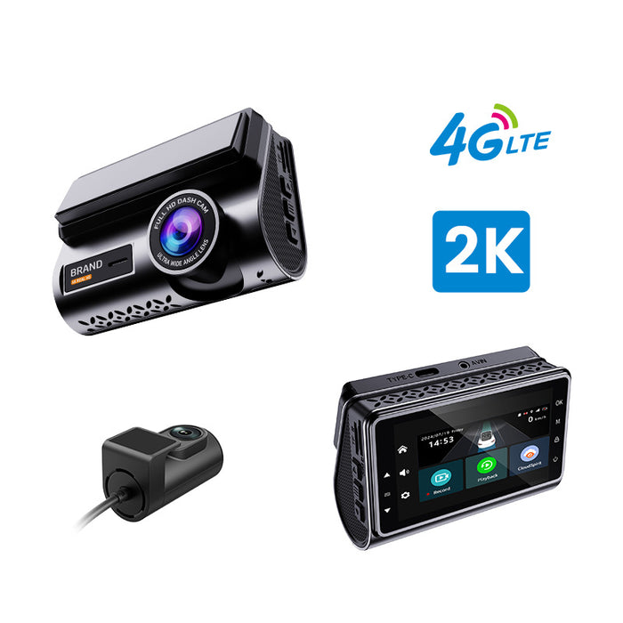 Dual Dashkamera Sæt Pro 4G - 2K Front & 1080P Bagkamera