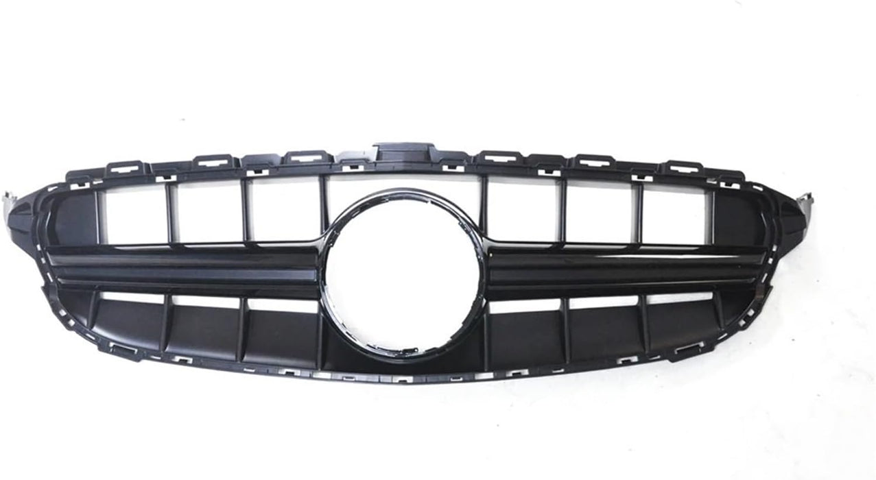 Gloss black AMG E63 style front grille with chrome ring Mercedes W205 C-Class 2014-2018