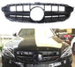 Black AMG E63-style front grille for Mercedes W205 C-Class 2014-2018 with horizontal slats and central ring