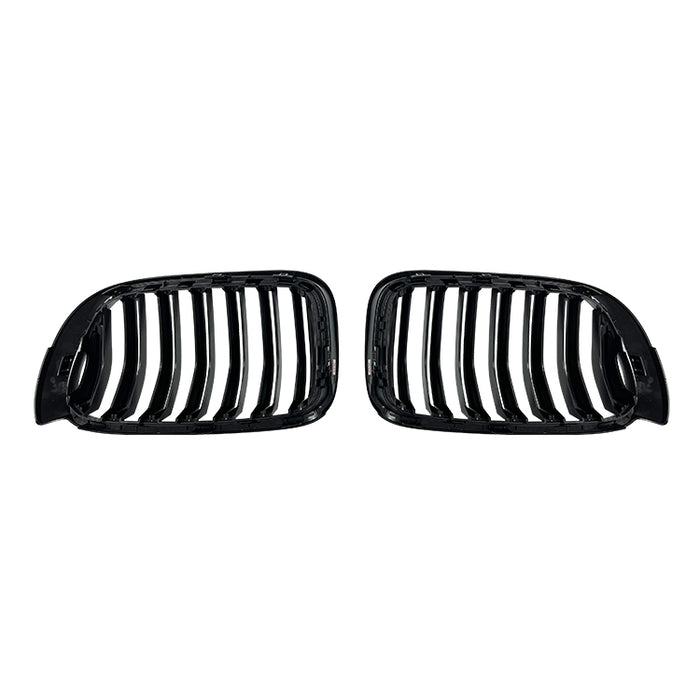 Gloss black double slat kidney grilles set for BMW X3 F25 2011-2017 front bumper replacement