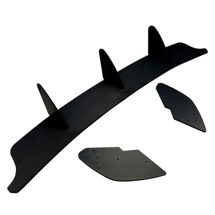 Black rear bumper blade diffuser for Volkswagen Golf 6 GTI with vertical spoiler fins