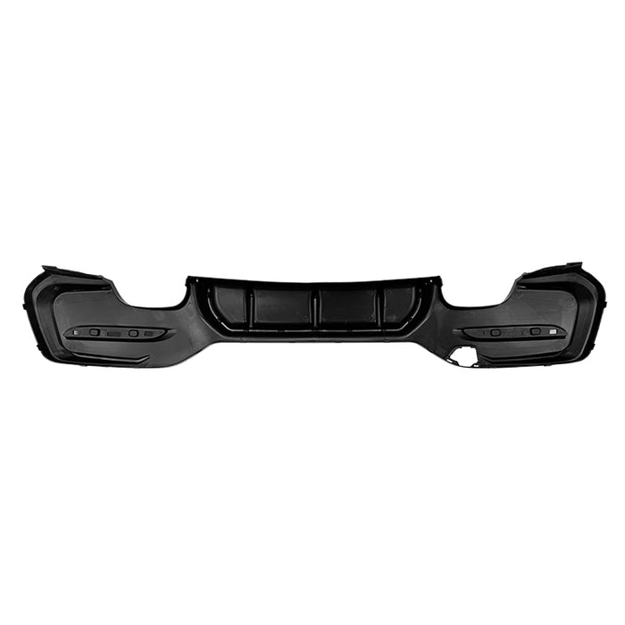Black BMW 1-Series F20 F21 M-package rear bumper diffuser with vertical center fins