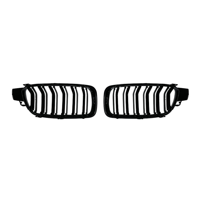 Frontgrill i blank sort med dobbeltgitter til BMW 3-Serie F30 / F31 (2012-2018)