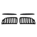 Glossy black front double kidney grill set with vertical bars for BMW E90 2005-2007