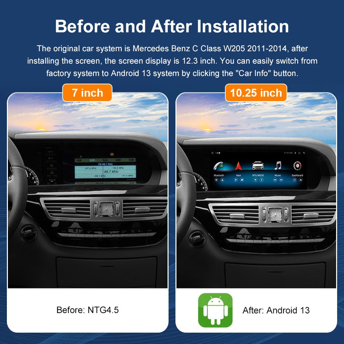 10.25'' Android Touchskærm til Mercedes S-Klasse W221
