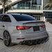 White Audi A3 8Y Sedan with glossy black rear spoiler and diffuser styling