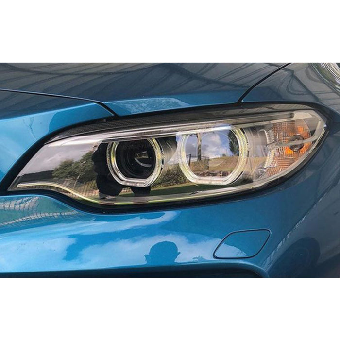 Black eyebrow headlight covers for BMW F22 F23 F87 2014-2020 models