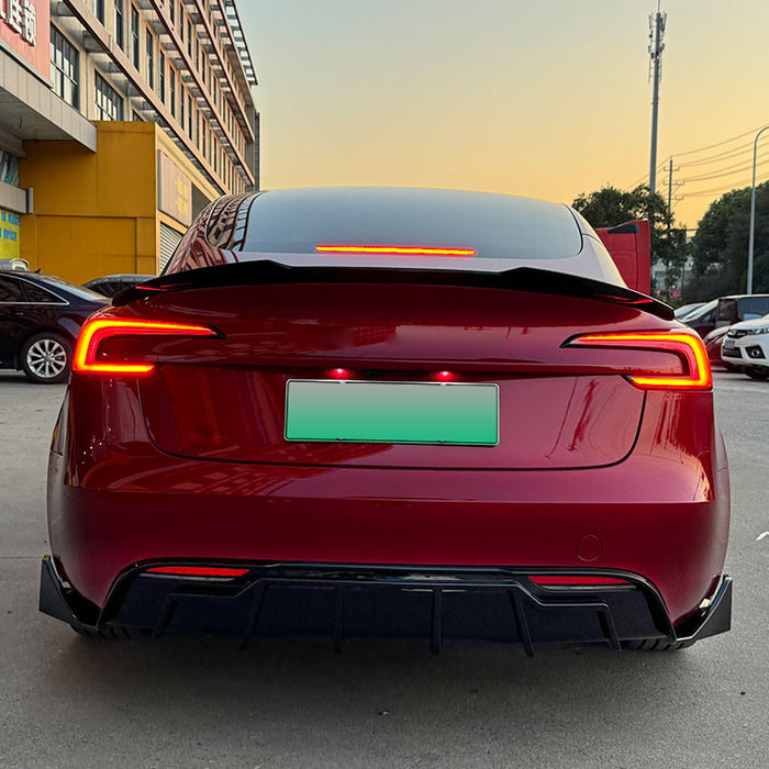 Bagdiffuser med Sidesplitter til Tesla Model 3 (2023+) – Blank Sort