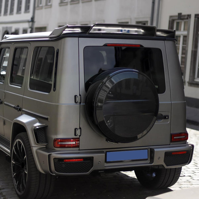 Mercedes G-Class W463 W464 Brabus black rear spoiler bagspoiler on silver SUV