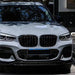 Black double grid kidney grille set for BMW X5 G01 front bumper