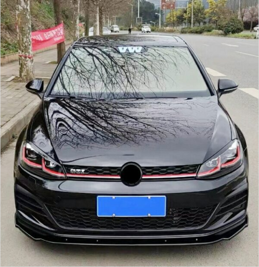 Black VW Golf 7.5 with performance front splitter, exterior front view