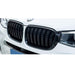 Gloss black double kidney front grille for BMW X3 F25 2011-2017 with vertical bar design