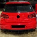 Black blade diffuser rear bumper on Volkswagen Golf 6 GTI red car, aerodynamic tuning accessory