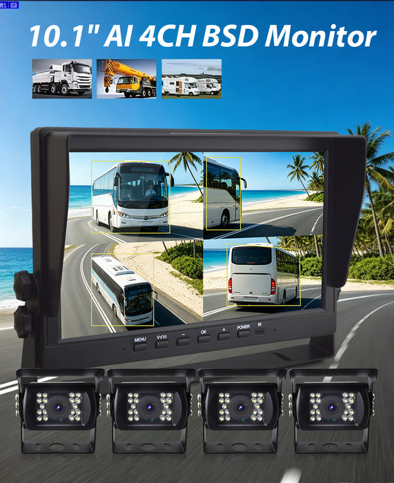 PRO HD 2-Kamera Bakkamerasystem med 10" Touch Monitor (HD IPS) – AHD 720P, Live View, Bevægelsesdetektion