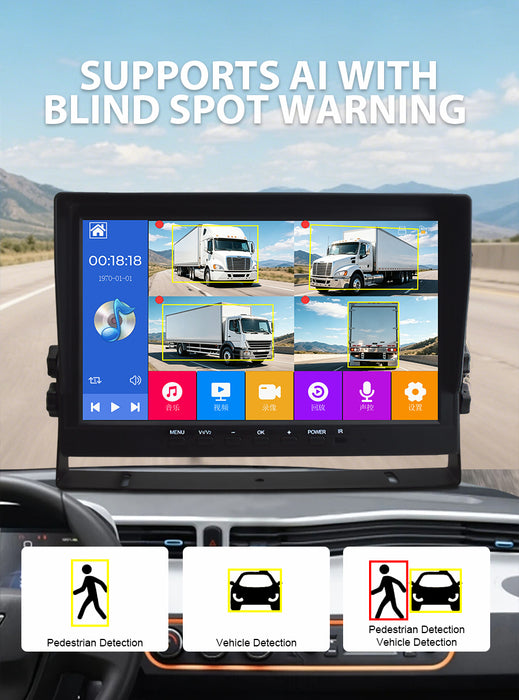 PRO HD 2-Kamera Bakkamerasystem med 10" Touch Monitor (HD IPS) – AHD 720P, Live View, Bevægelsesdetektion