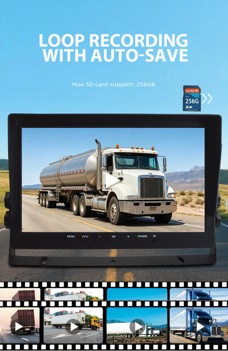 PRO HD 2-Kamera Bakkamerasystem med 10" Touch Monitor (HD IPS) – AHD 720P, Live View, Bevægelsesdetektion
