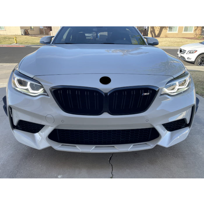 Gloss black headlight eyelid trim for BMW F22/F23 F87 2014-2020 models