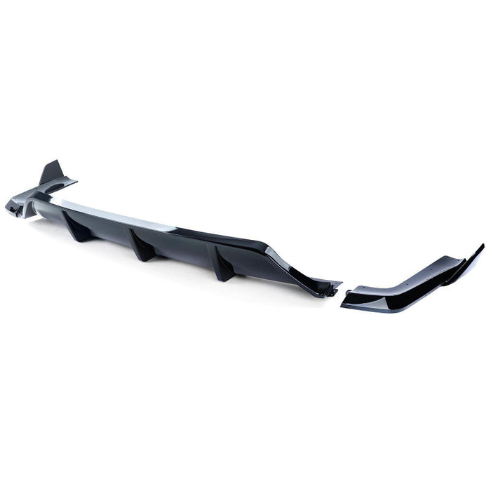 Black diffuser and bagsplitter for BMW X5 F15 M-Package with rear splitter louvers