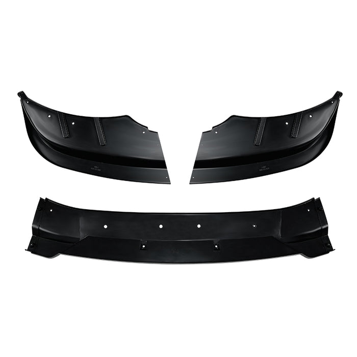 Black glossy frontsplitter kit for BMW F10/F11 facelift 2014-2017 LCI with side and center pieces