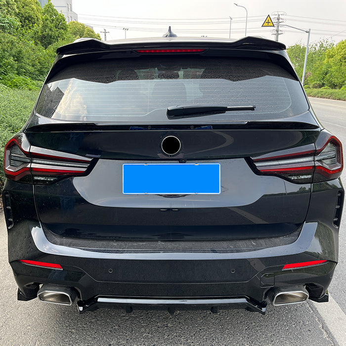 Gloss black mid spoiler for BMW X3 G01 2021-2024 rear bumper trim replacement