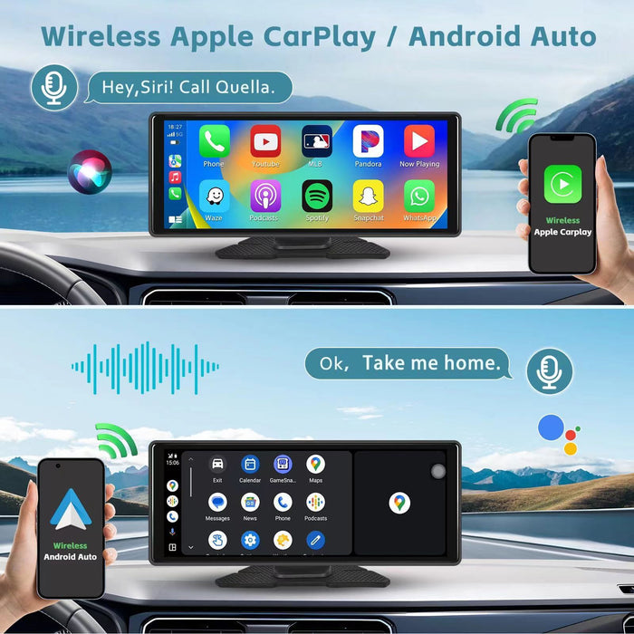 CarMedia Pro – 10.26" Touchskærm Med Trådløs CarPlay & Android Auto Med Indbygget Dashkamera