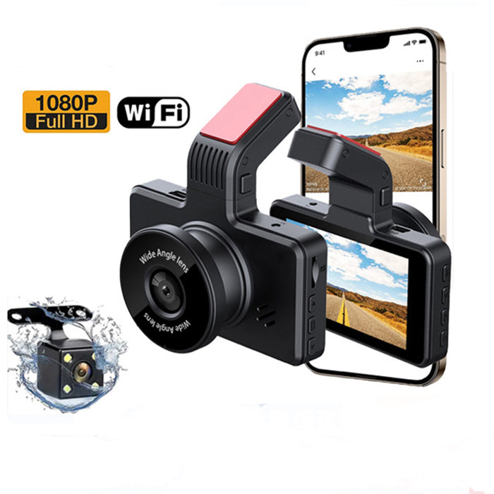 Dual Dashkamera Sæt Plus - 1080p Front & 720P Bag