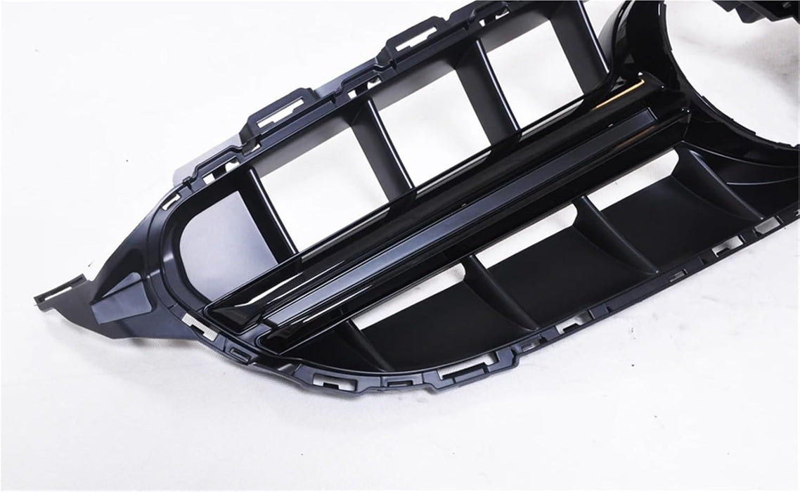 AMG E63-Style black front grille for Mercedes W205 C-Class with horizontal slat design