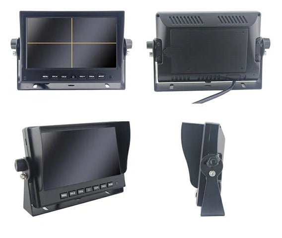 AHD 7" 12V/24V-monitor med DVR 720/1080P QUAD-optagelsesfunktion