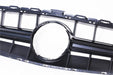 Black AMG E63-style front grille for Mercedes W205 C-Class 2014-2018 with horizontal slats and round center opening