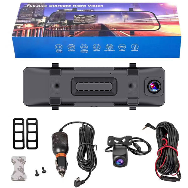 Dual Bakspejl sæt med 4K front + 1080p bagkamera