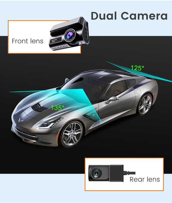 Dual Dashkamera Sæt Pro 4G - 2K Front & 1080P Bagkamera