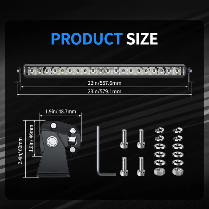 20" single row led bar