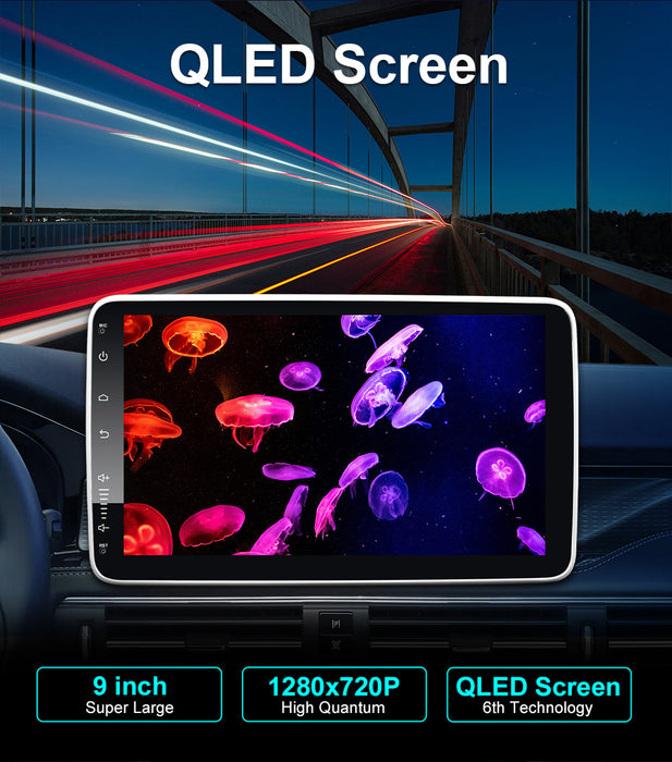 9'' 1-DIN Universal Android skærm, med Apple Carplay & Android Auto
