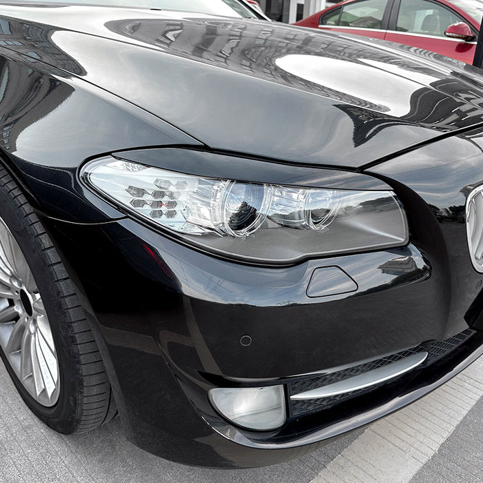 Glossy black eyebrow eyelids for BMW F10/F11 prefacelift headlights