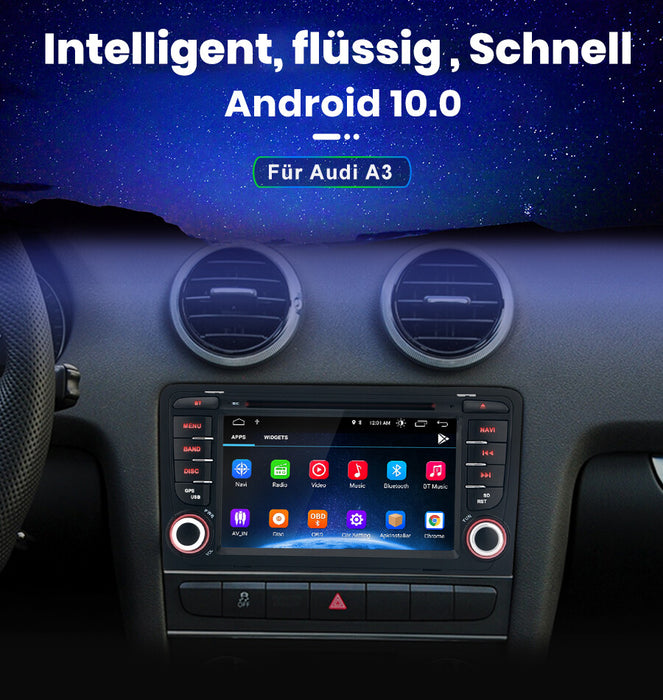 7'' Android multimedia touchsystem til Audi A3 8P