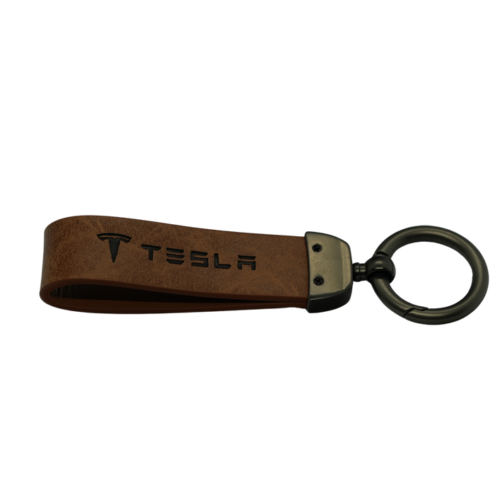 Tesla nøglering brun