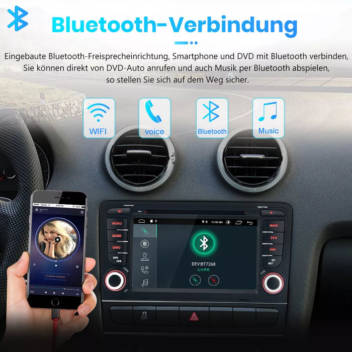 7'' Android multimedia touchsystem til Audi A3 8P