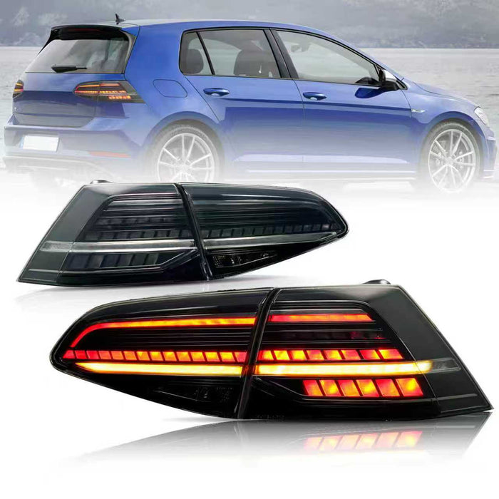 Led baglygter til Golf 7 M. Dynamiske blinklys (Smoked) (2014-2017)