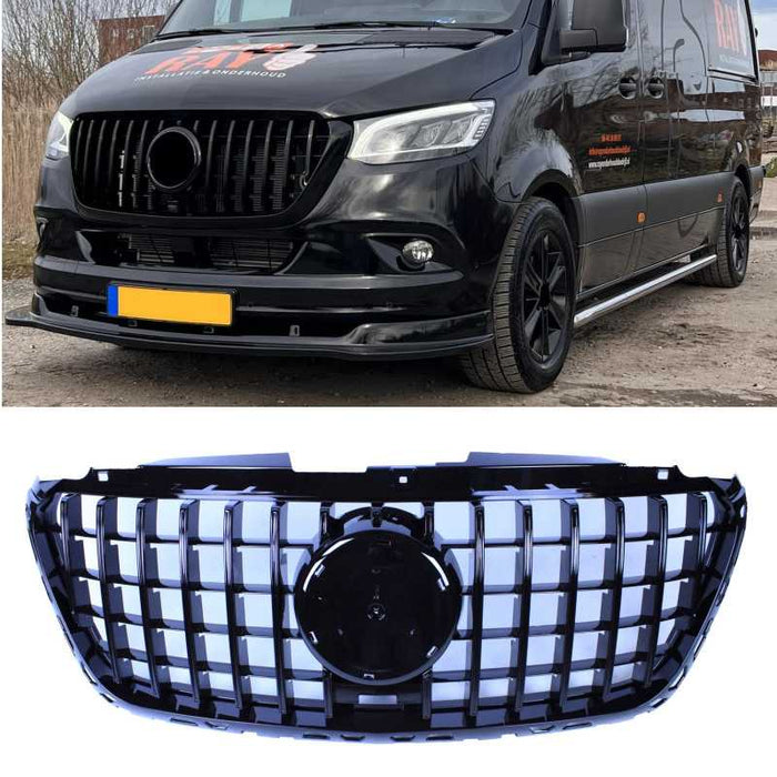 Frontgrill til Mercedes Sprinter W907 (2018+) GT-Style - Blank Sort