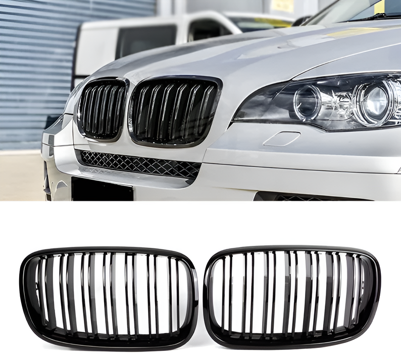 Nyrer sæt front dobbelt gitter grill til BWW E70/E71 blank sort